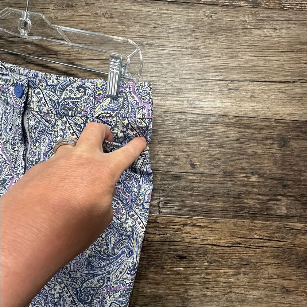 Talbots Blue and Purple Bermuda Shorts with Paisley Print - Picture 5 of 11